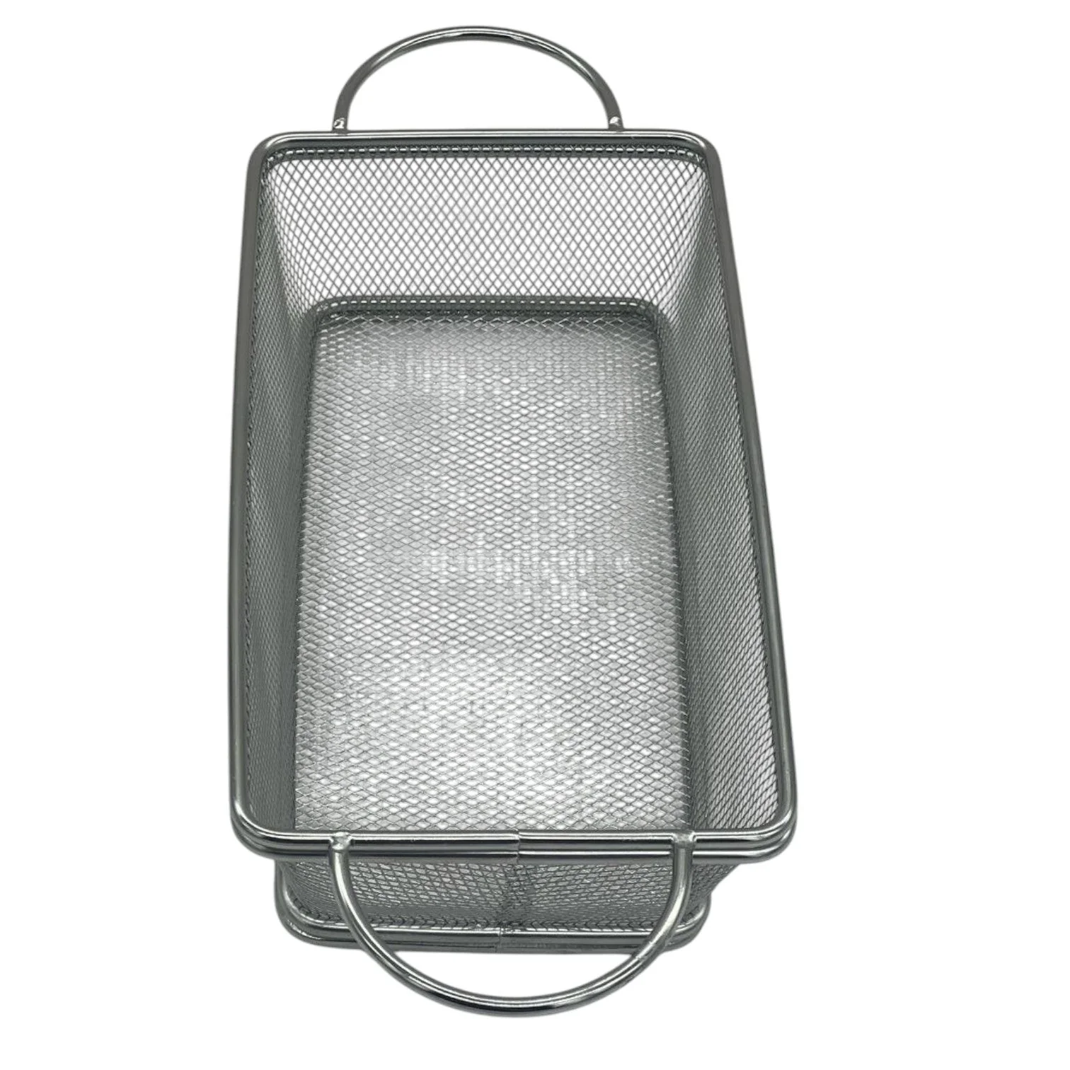 Stainless Steel Rectangular Fry Basket with Ear Handle-21cmX12cmX6cm-Steel - Image 3