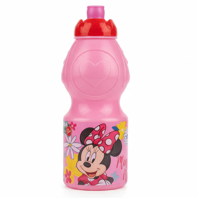 Stor Minnie Mouse Reusable Plastic Water Bottle Pink 400ml Kids Drinking Bottle BPA Free School Bottle