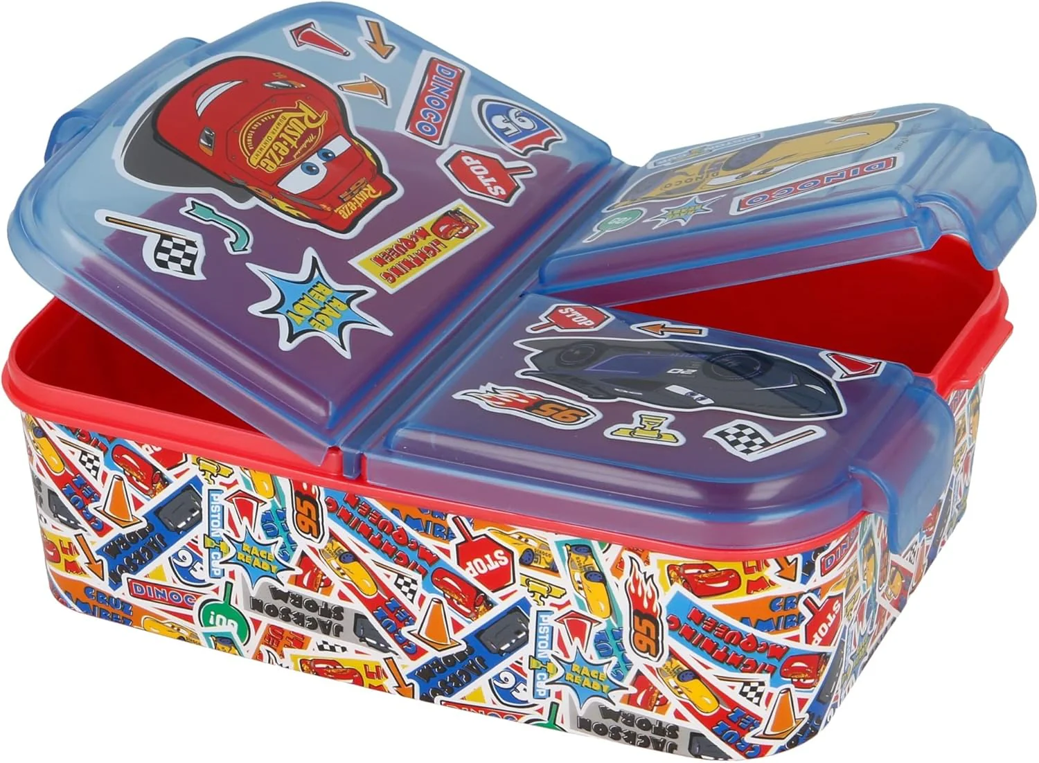 STOR Multi Compartment Snack Box Cars Edition 16.3cm X 12.6cm X 6cm - Image 2