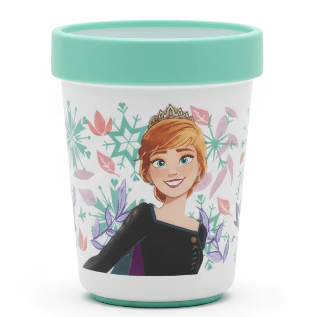 Stor Non-Slip Kids Plastic Tumbler – Green & White Edition with Anti-Slip Base 250 ml