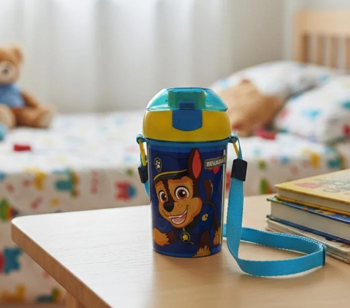 STOR Paw Patrol Themed Kids Water Bottle, Blue with Yellow Design, 460ml BPA-Free, Durable & Travel-Friendly