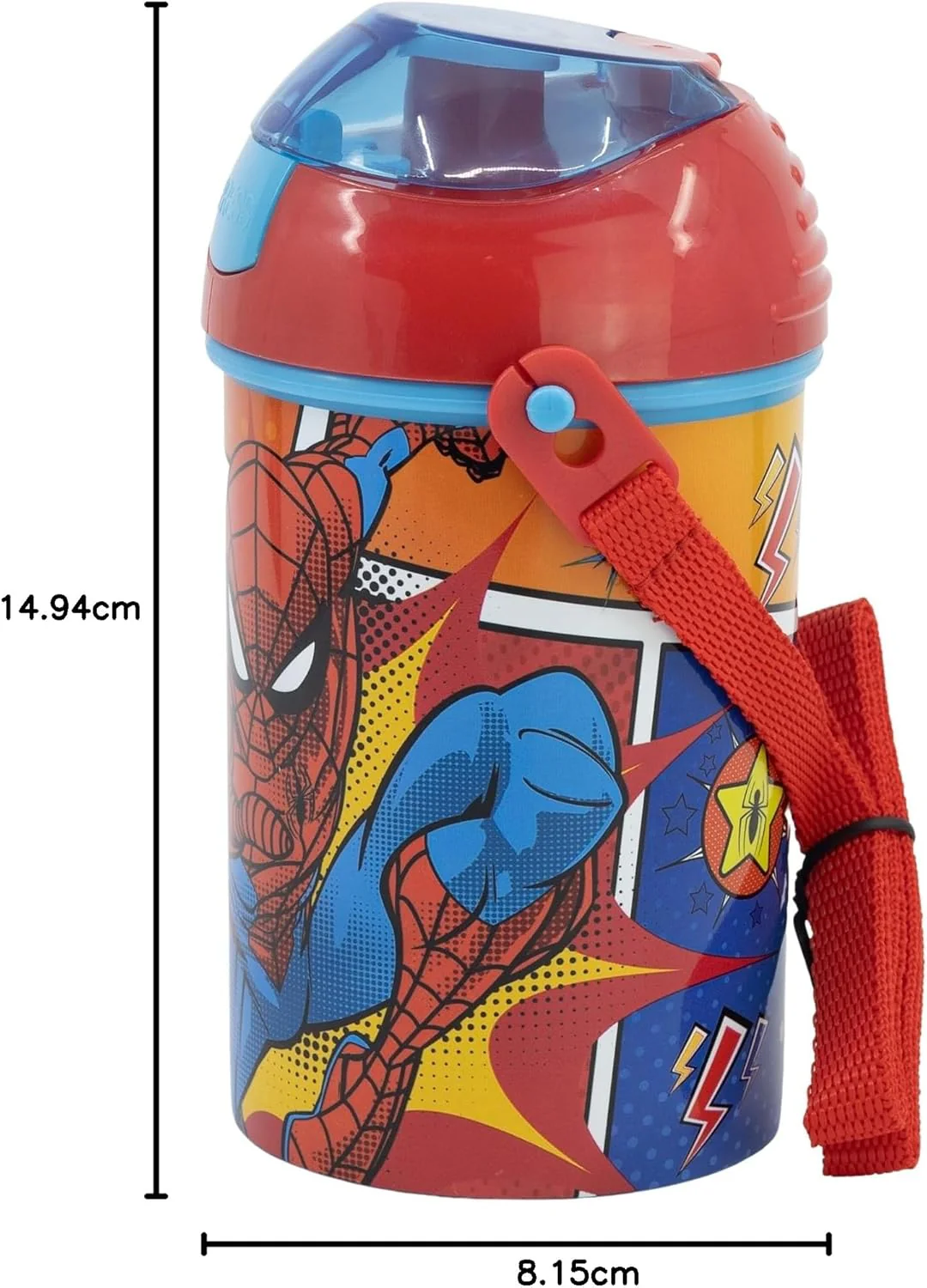 Stor Plastic Pop Up Canteen/Water Bottle 450ml, Spiderman Battle Series - Image 2