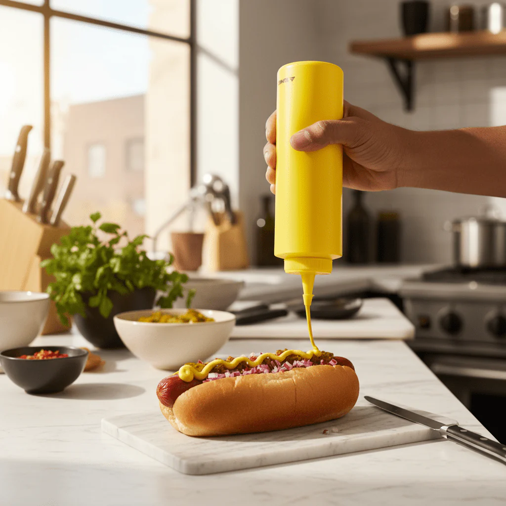 Sunnex Plastic Sauce Squeeze Bottle 120oz, Yellow - Image 2