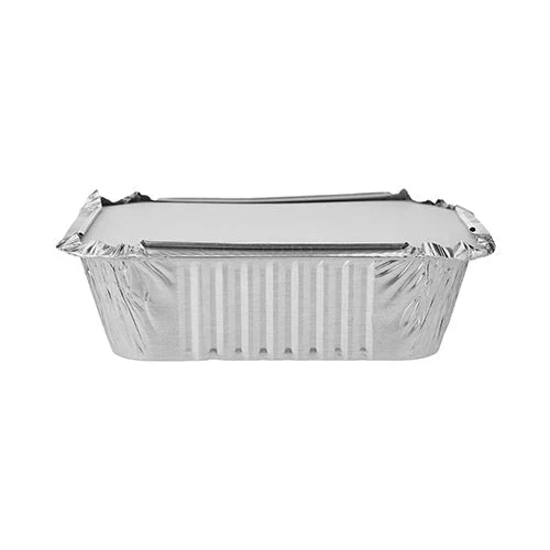 Sunny 10pcs Rectangular Aluminium Containers with Lid 420cc - Image 2
