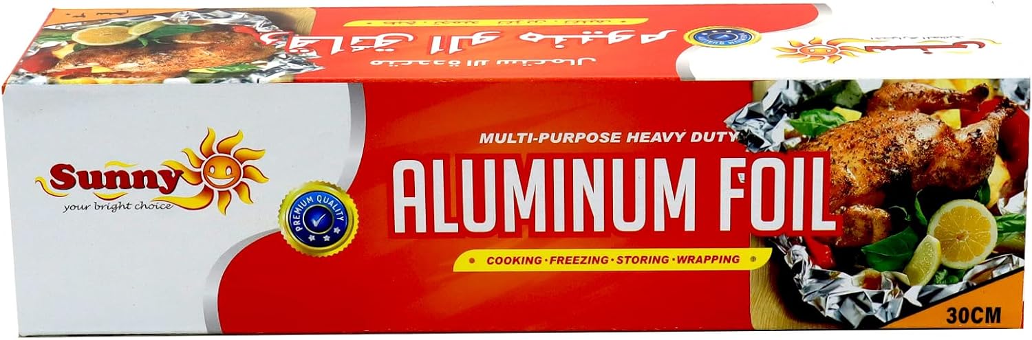 Sunny Multi-Purpose Heavy Duty Aluminium Foil 30cm Width, 2000g Gross Weight, Cooking-Storing-Wrapping - Image 2