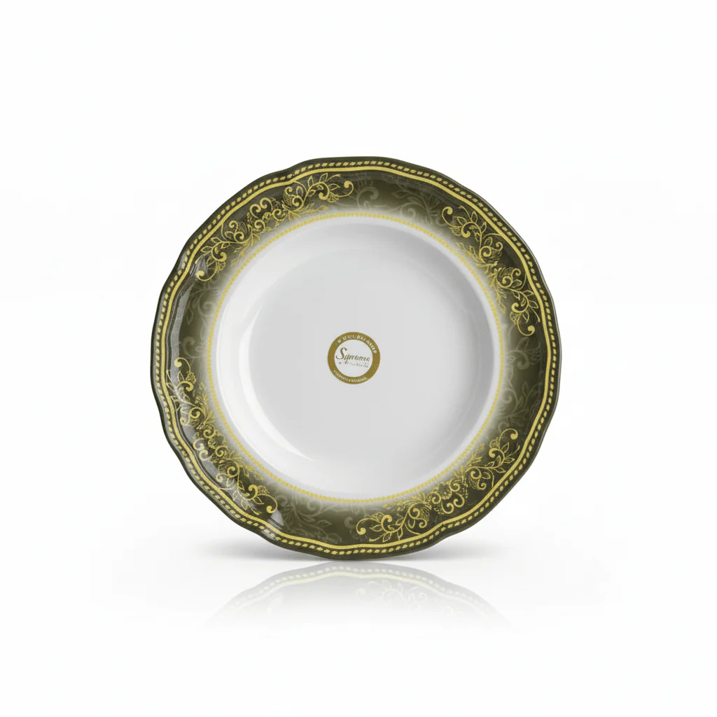 Supreme Floral Melamine Deep Plate – 9" White