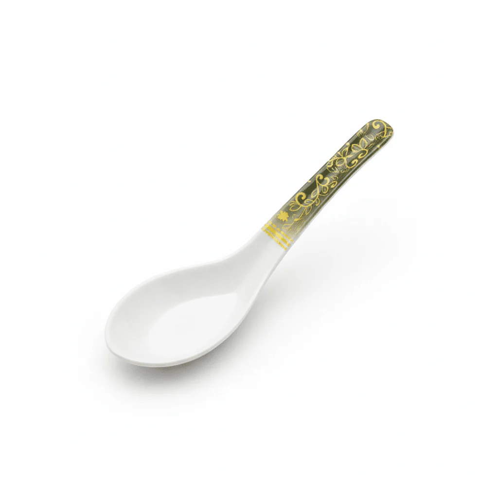 Supreme Floral Melamine Soup Spoon – 5.5" White
