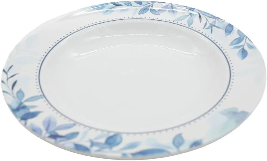 Supreme Melamine Round Soup Plate-26CM-White&Blue