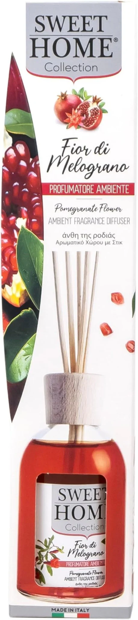 Sweet Home Ambient Fragrance Reed Diffuser, Pomegranate Flowers - 100ml, Long-Lasting Home Fragrance, Elegant Design, Ideal for Living Rooms, Bedrooms, and Gifting, Made In Italy. - Image 2