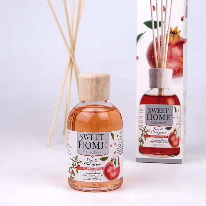 Sweet Home Ambient Fragrance Reed Diffuser, Pomegranate Flowers - 100ml, Long-Lasting Home Fragrance, Elegant Design, Ideal for Living Rooms, Bedrooms, and Gifting, Made In Italy. - Image 3