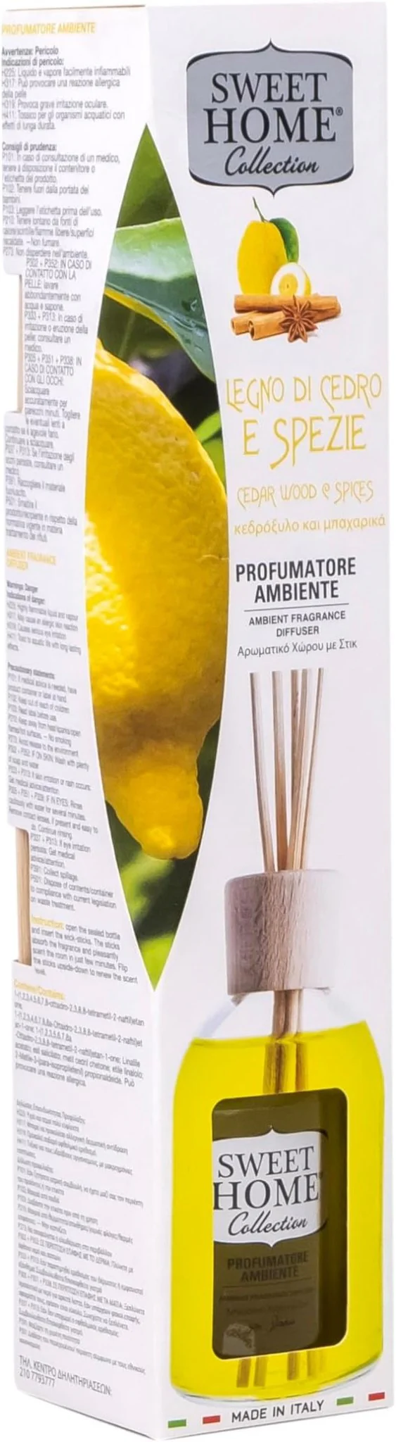 Sweet Home Collection Ambient Fragrance 100ml Cedar Wood & Spices Reed Diffuser, Made In Italy. - Image 2