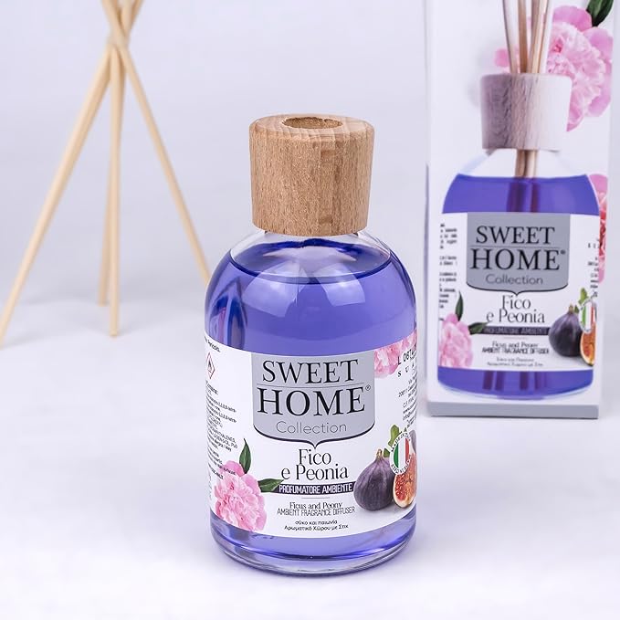 Sweet Home Collection Ambient Fragrance 100ml Fig & Peony Reed Diffuser, Made In Italy. - Image 3