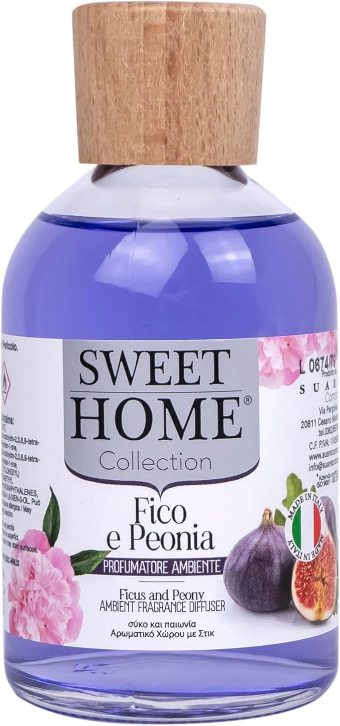 Sweet Home Collection Ambient Fragrance 100ml Fig & Peony Reed Diffuser, Made In Italy. - Image 4