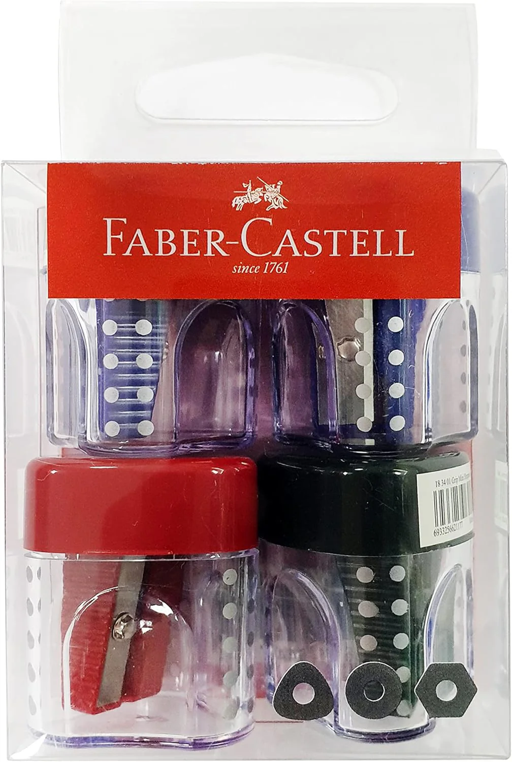 Faber-Castell Mini Grip Sharpener | Single Hole | Assorted Colors - Image 2