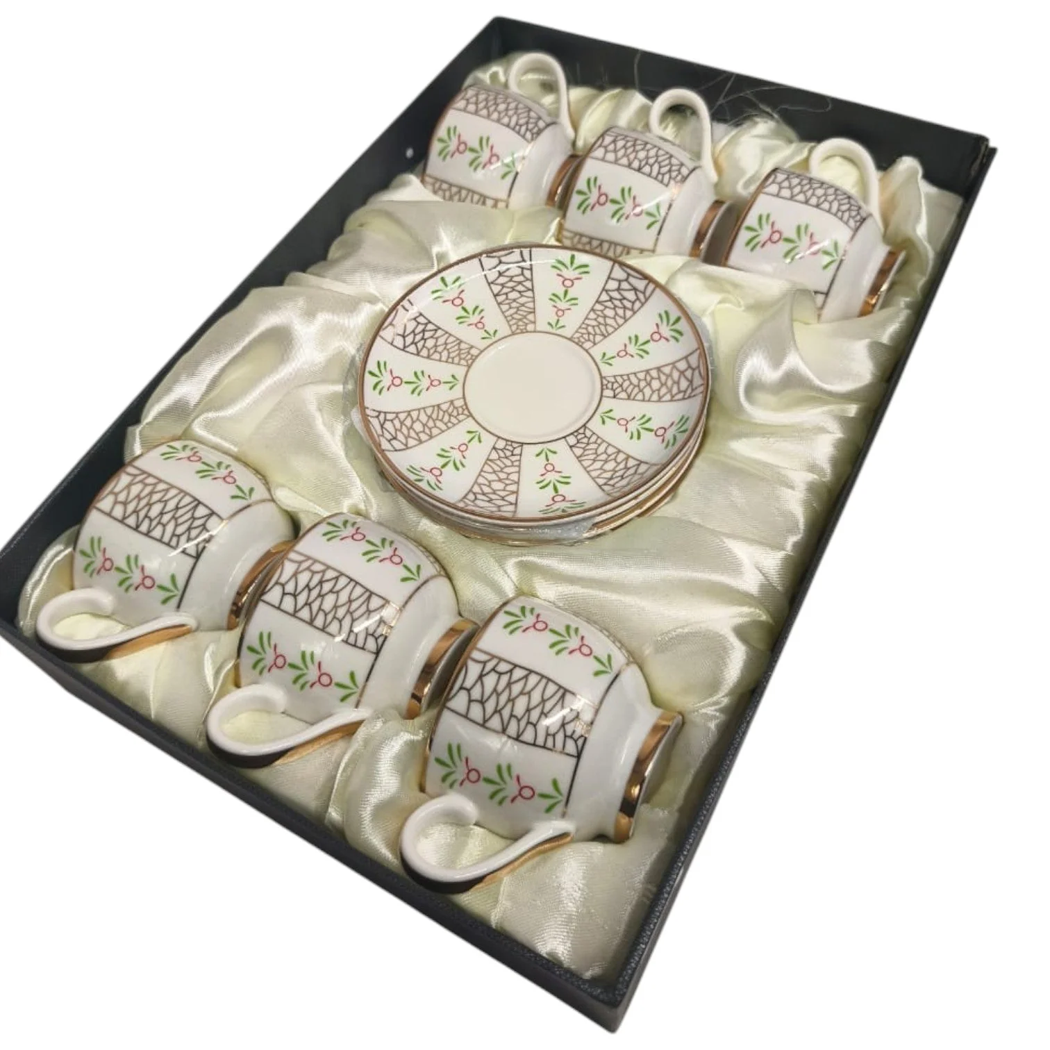 Tabuk Ceramic Cup and Saucer 12Pcs  6 Cups With 6 Saucers-200ML - Image 2