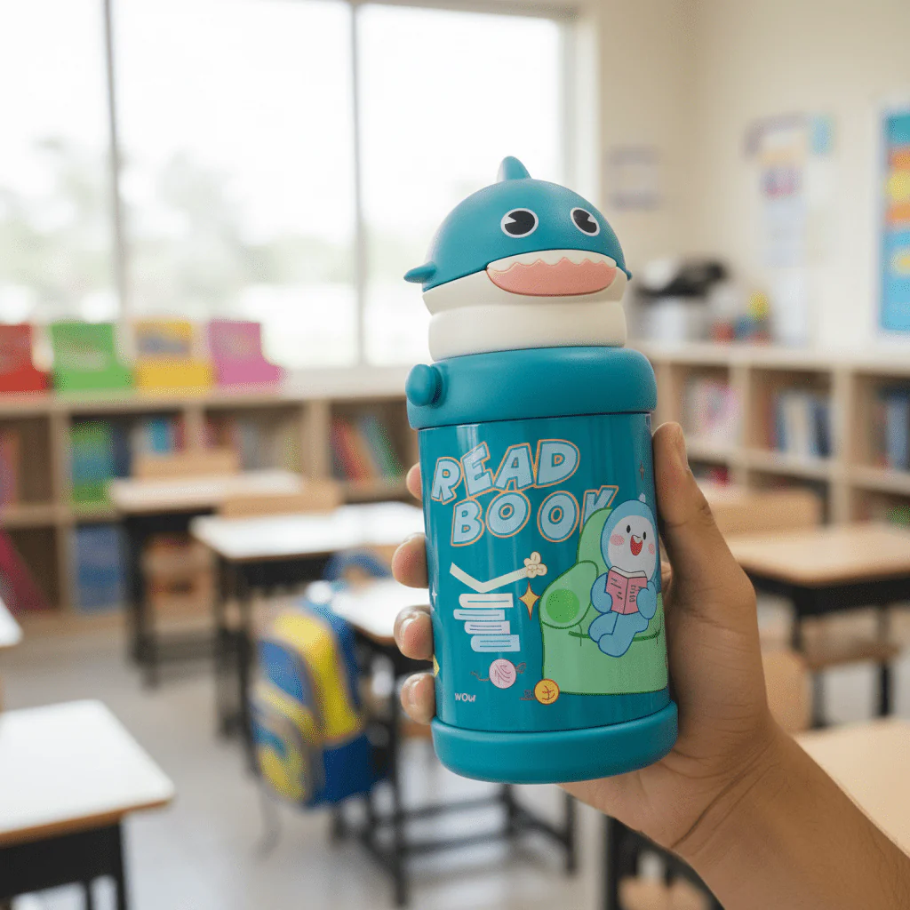 Teal Blue Plastic Water Bottle with Premium Elegant Cap Design – 550 ml - Image 4