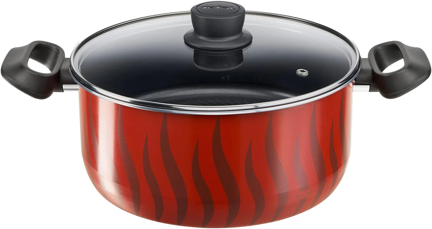 Tefal G6 Tempo Flame 14-Piece Non-Stick Aluminium Cookware Set – Complete Kitchen Set in Red - Image 2