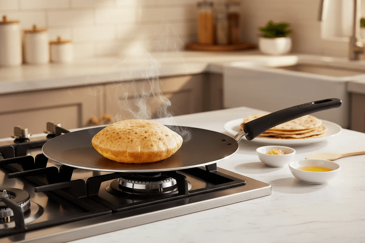 Tefal Tempo Flame 30cm Non-Stick Tawa Pan with Thermo Spot – Red Aluminium (C3041583) - Image 4