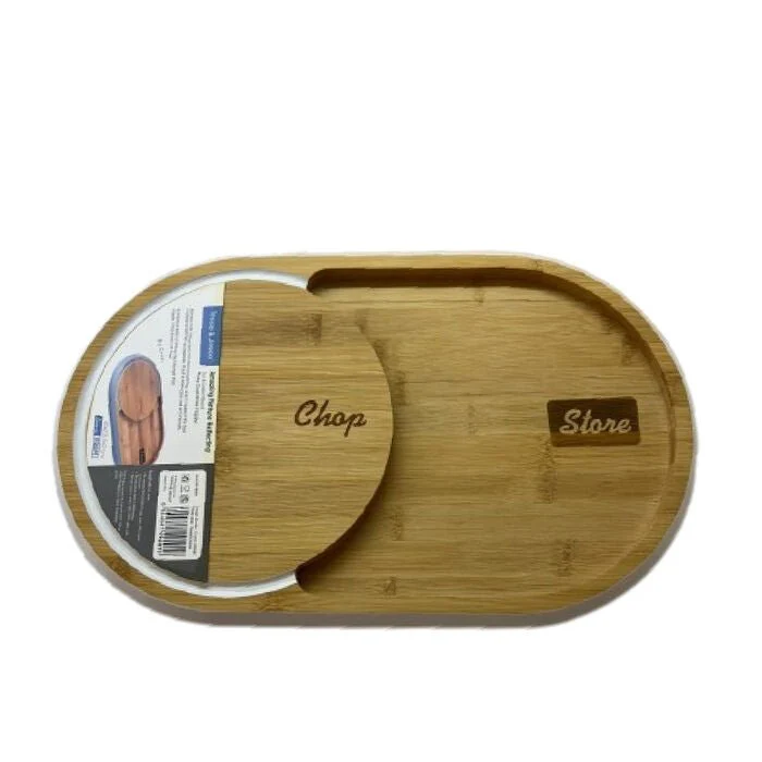 Tessie & Jessie Wooden Chop & Store Cutting Board 40cmX23.5cmX2cm-White&Wooden