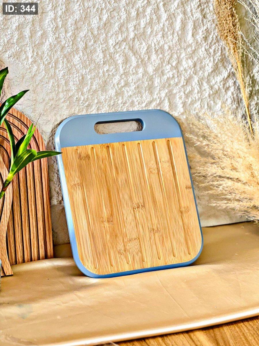 Tessie & Jessie Wooden Cutting Board 30cmX25cm-Blue&Wooden - Image 2