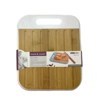 Tessie & Jessie Wooden Cutting Board 30cmX25cm-White&Wooden