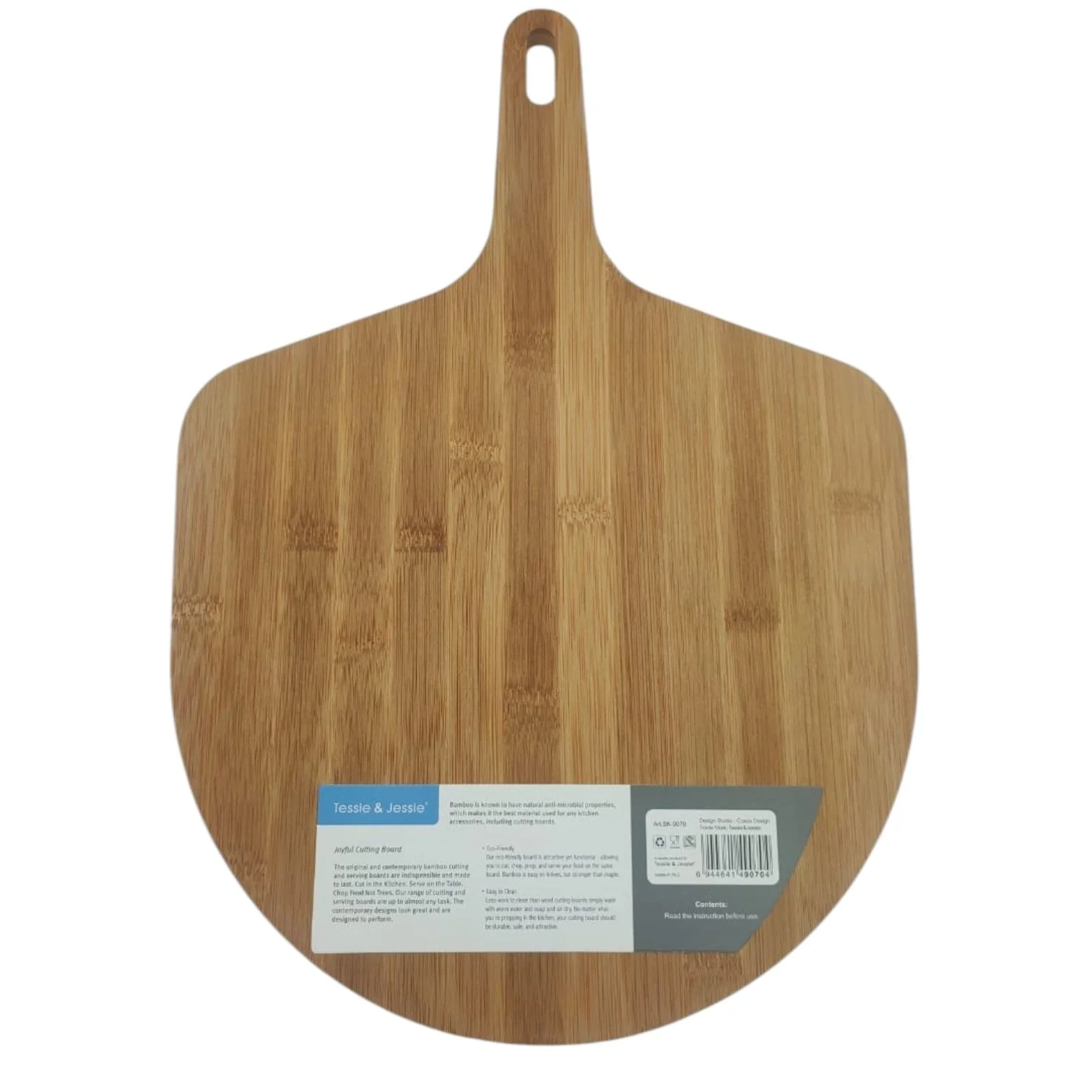 Tessie & Jessie Wooden Pizza Cutting Board 43cmX30cm-White&Wooden - Image 4