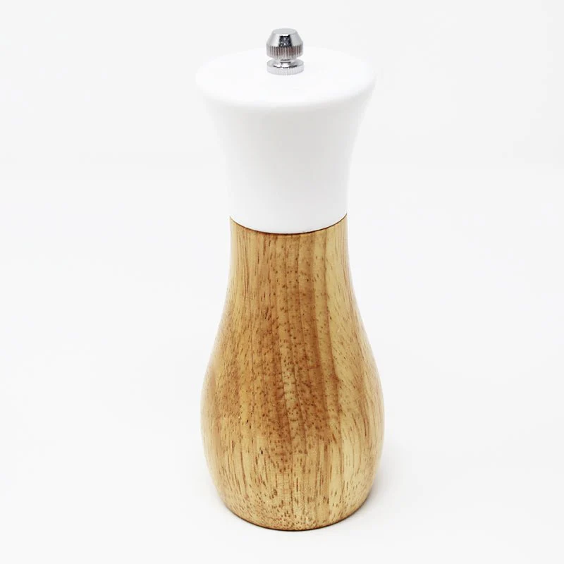 Tessie & Jessie Wooden Salt & Pepper Grinder-13cmX5cm-White&Wooden