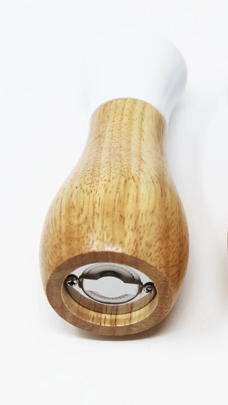 Tessie & Jessie Wooden Salt & Pepper Grinder-13cmX5cm-White&Wooden - Image 2