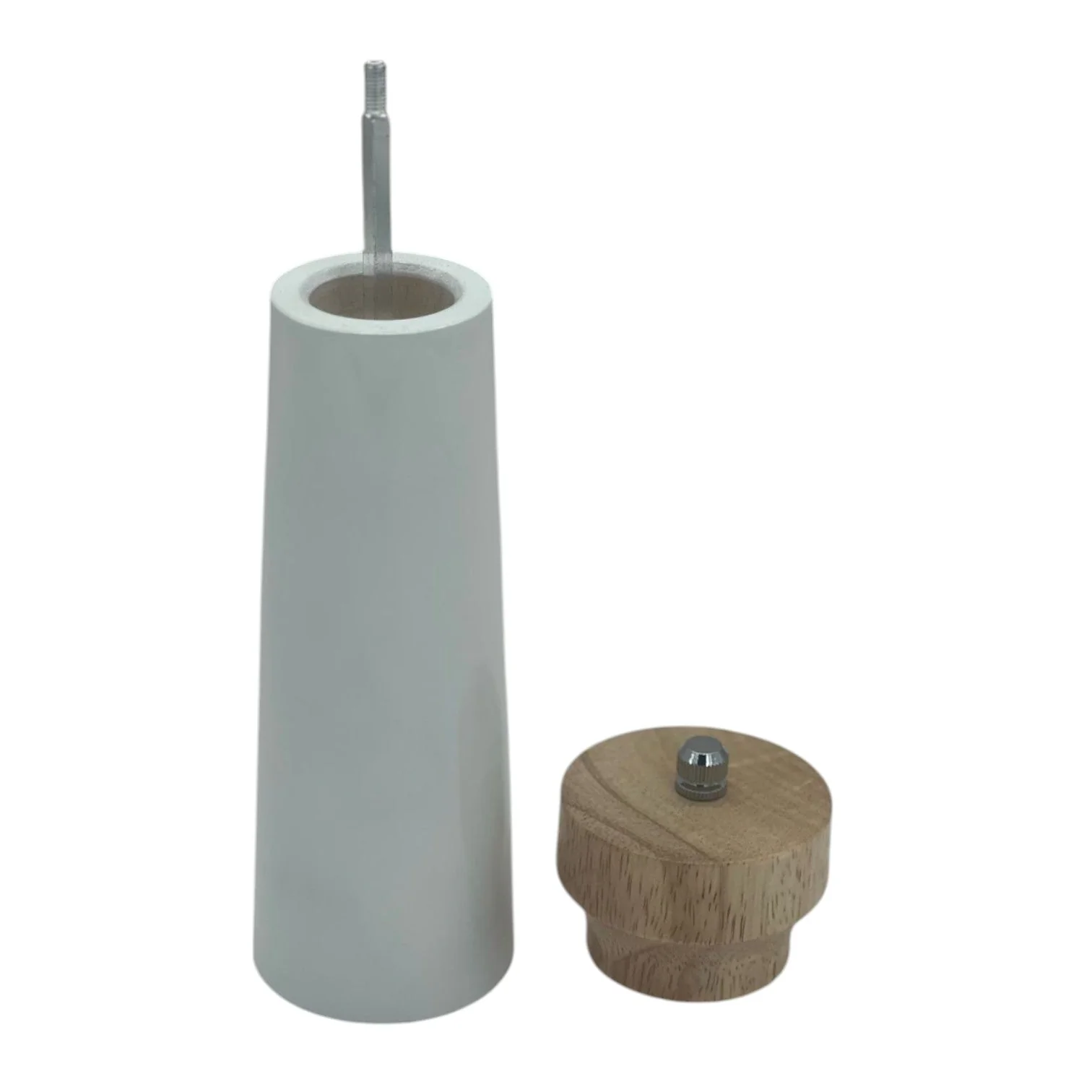 Tessie & Jessie Wooden Salt & Pepper Grinder-20cmX6cm-White&Wooden - Image 2