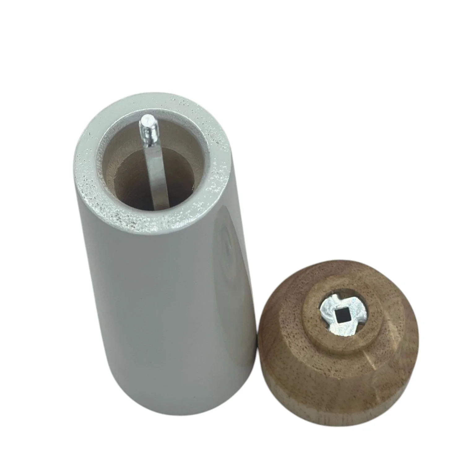 Tessie & Jessie Wooden Salt & Pepper Grinder-20cmX6cm-White&Wooden - Image 3