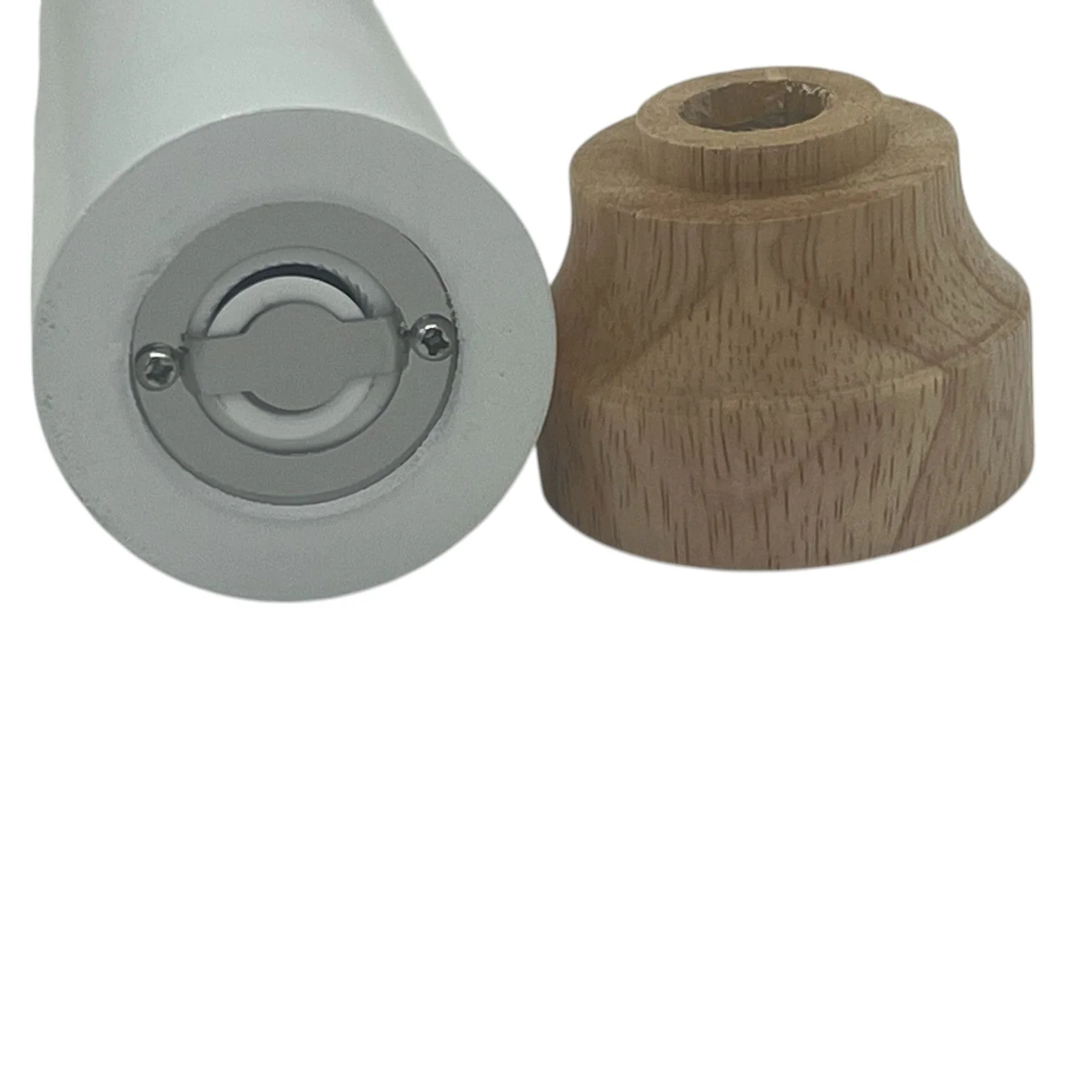 Tessie & Jessie Wooden Salt & Pepper Grinder-20cmX6cm-White&Wooden - Image 4