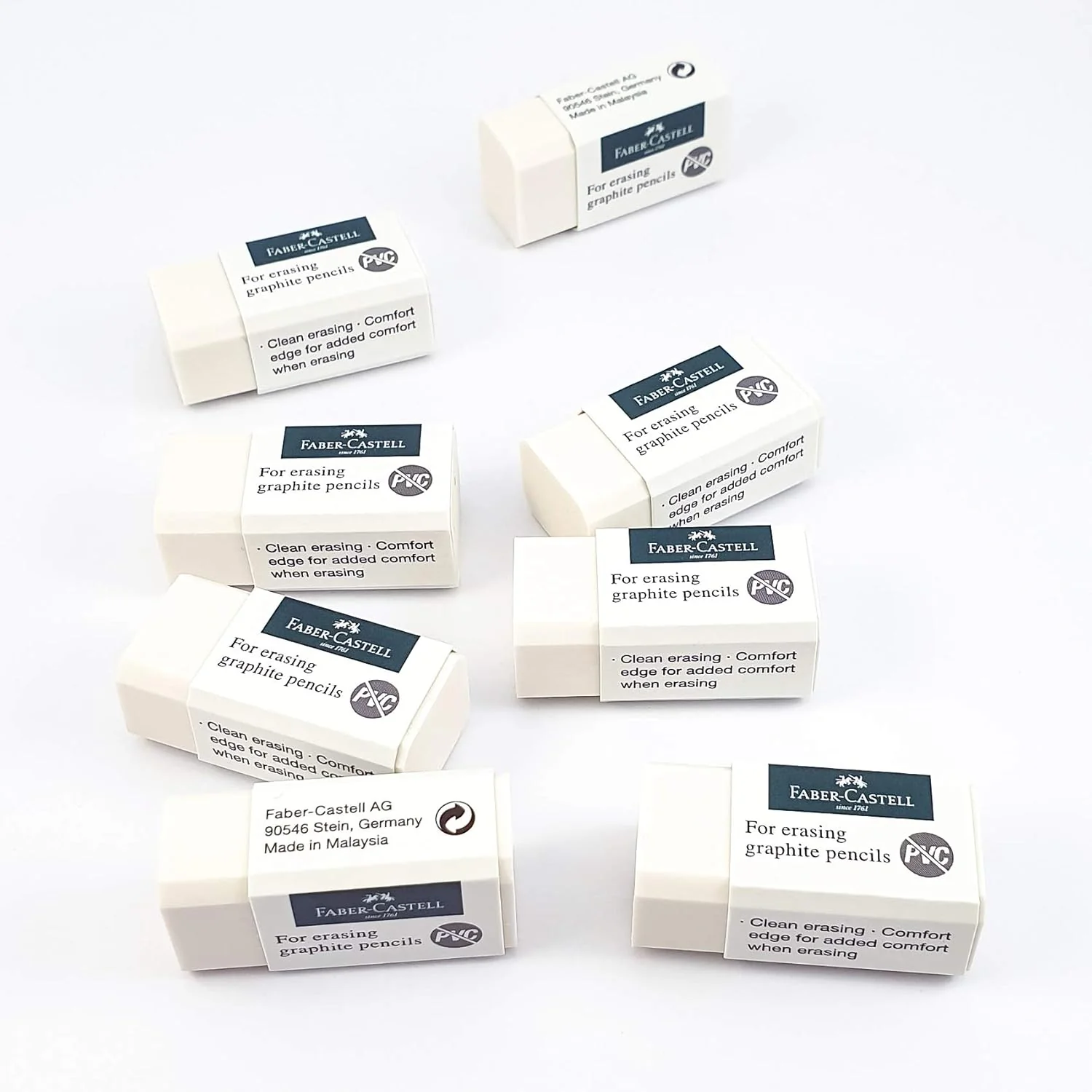 Faber-Castell PVC-Free Eraser – Pack of 16 - Image 2