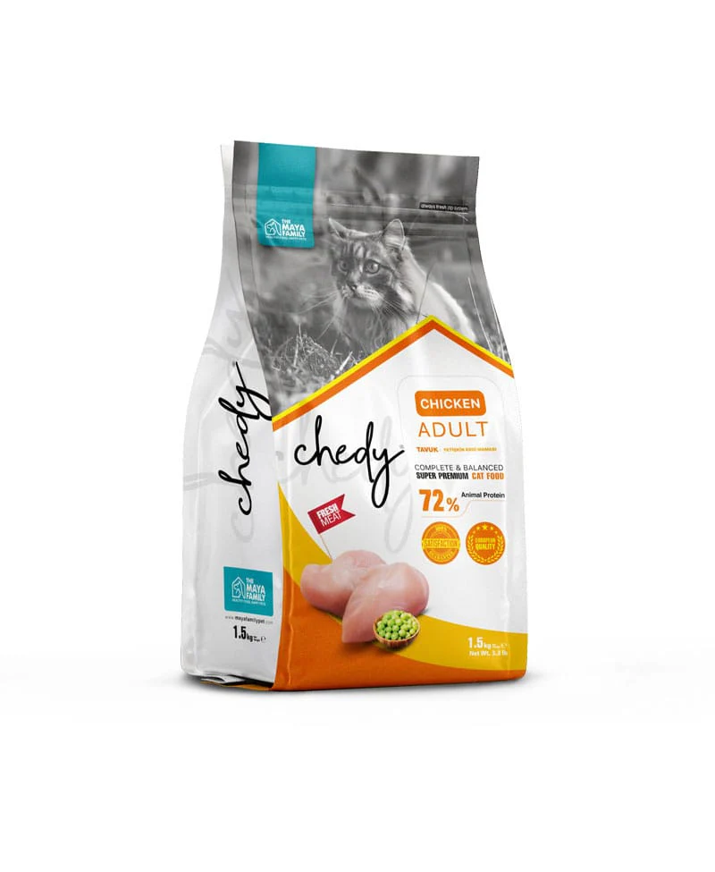THE MAYA FAMILY Cat Food, ChéDy Fresh Chicken Meat Recipe 1.5 KG