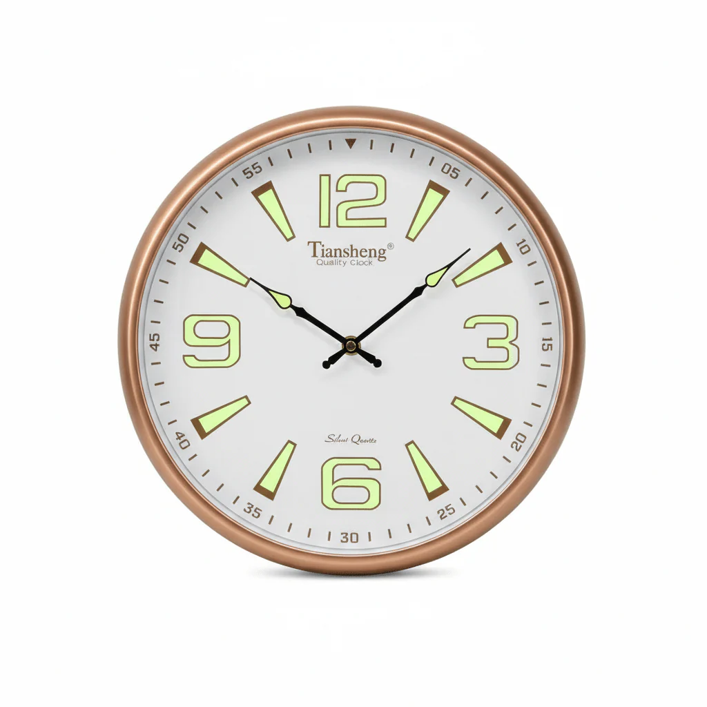 Tiansheng Silent Quartz Wall Clock – 34cm | Rose Gold | Luminous Dial - Image 2