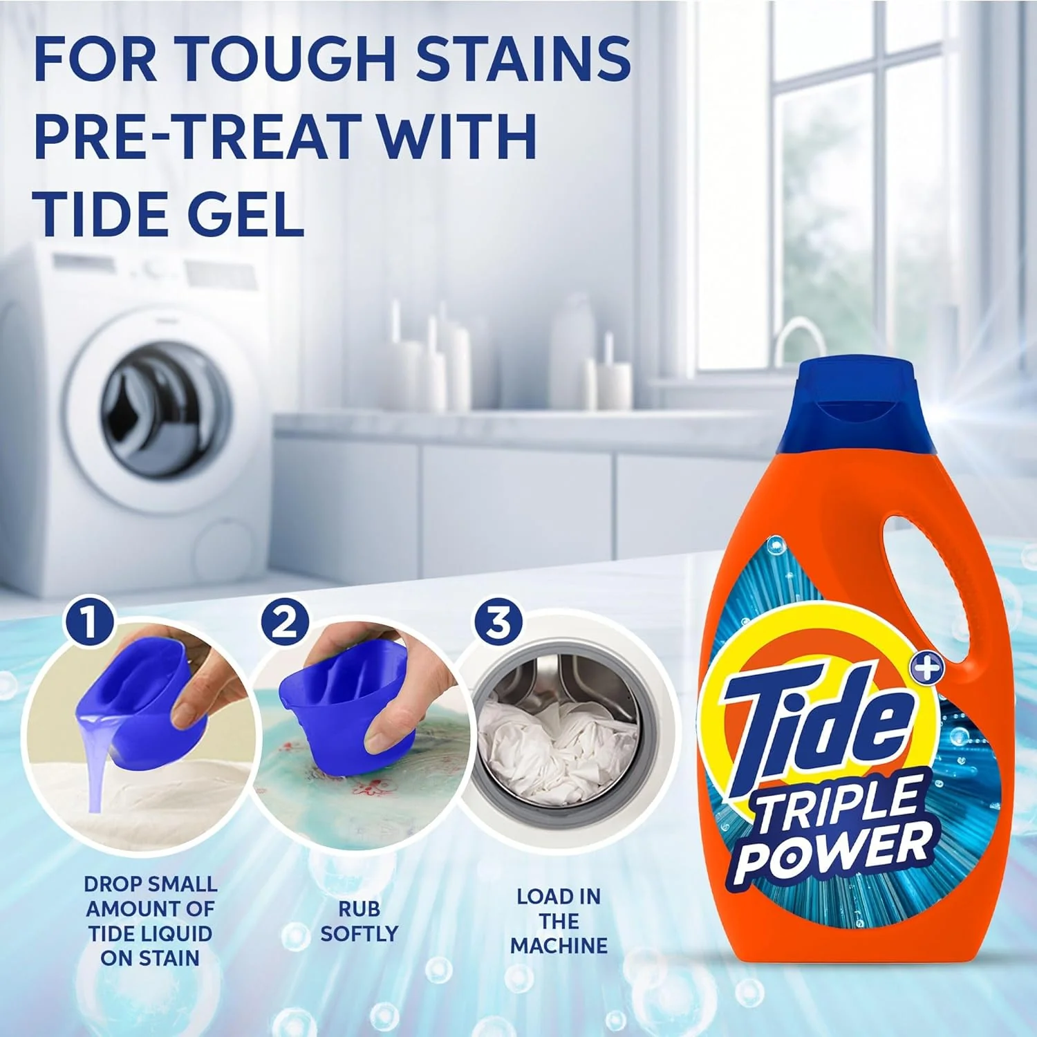 Tide 2pcs Triple Power Gel Laundry Detergent 1.8L, Original Scent - Image 4