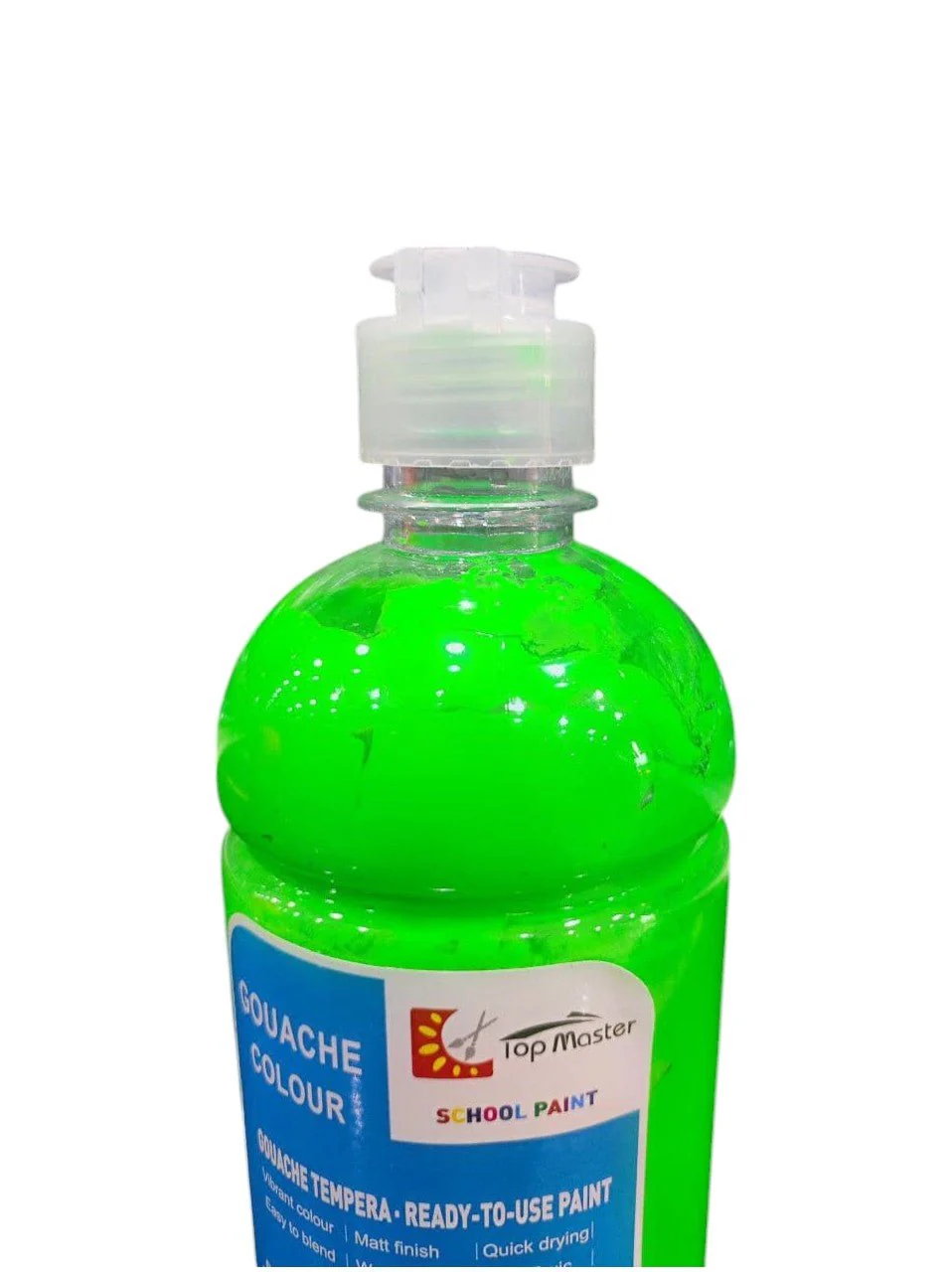 TOP MASTER Gouache Color Fluorescent Green 500ml - Image 2