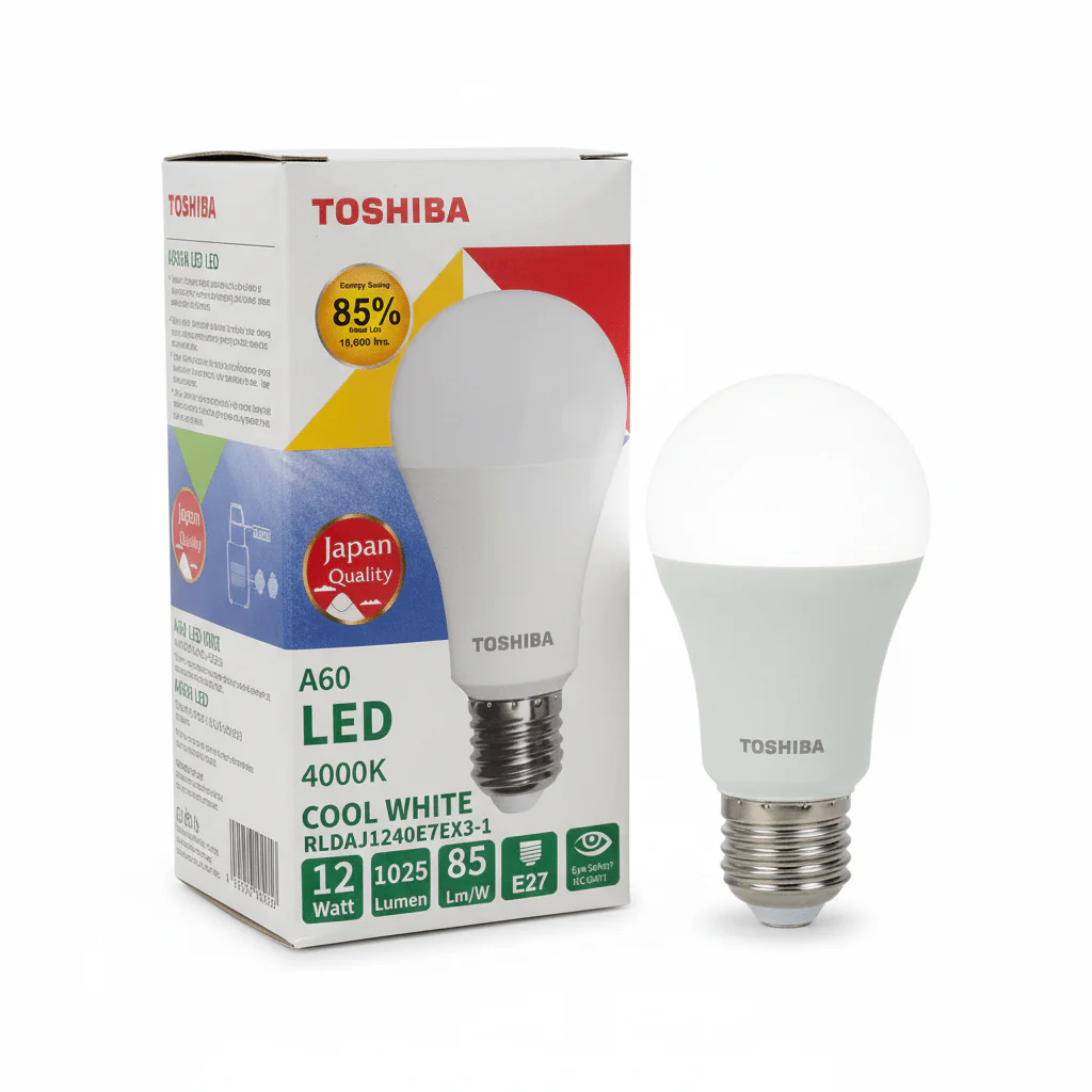 Toshiba 12W Led Bulb Cool White Light E27 - Image 2