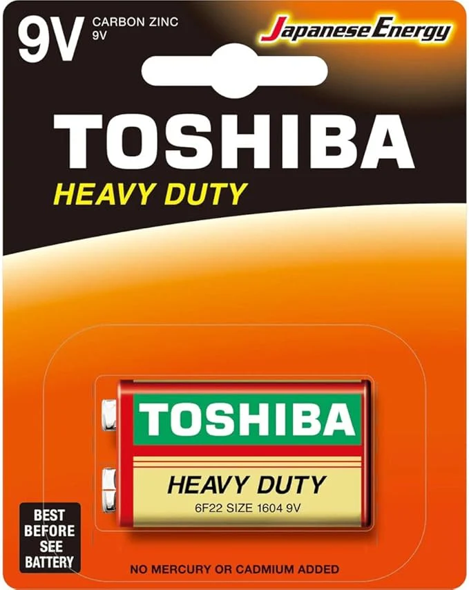 TOSHIBA Heavy Duty 9V Carbon Zinc Battery, Pack of 1