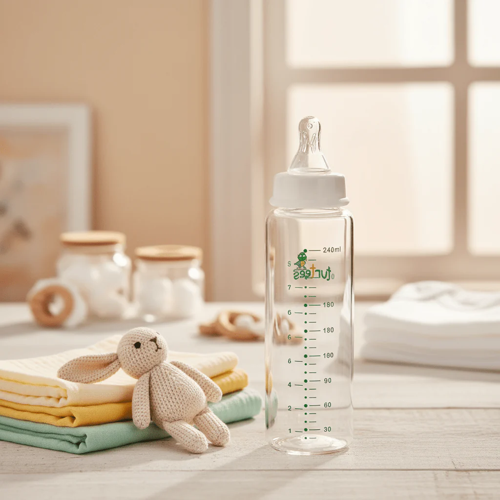 Turtees Kids Glass Feeding Bottle 240ml (8oz) - Image 2