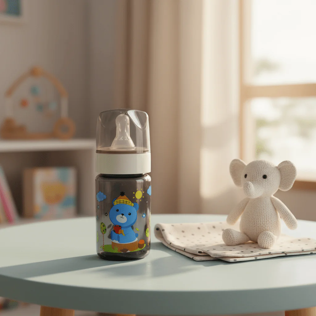 Turtees Kids Feeding Bottle – Plastic 125ml | Black Bear Edition - Image 3