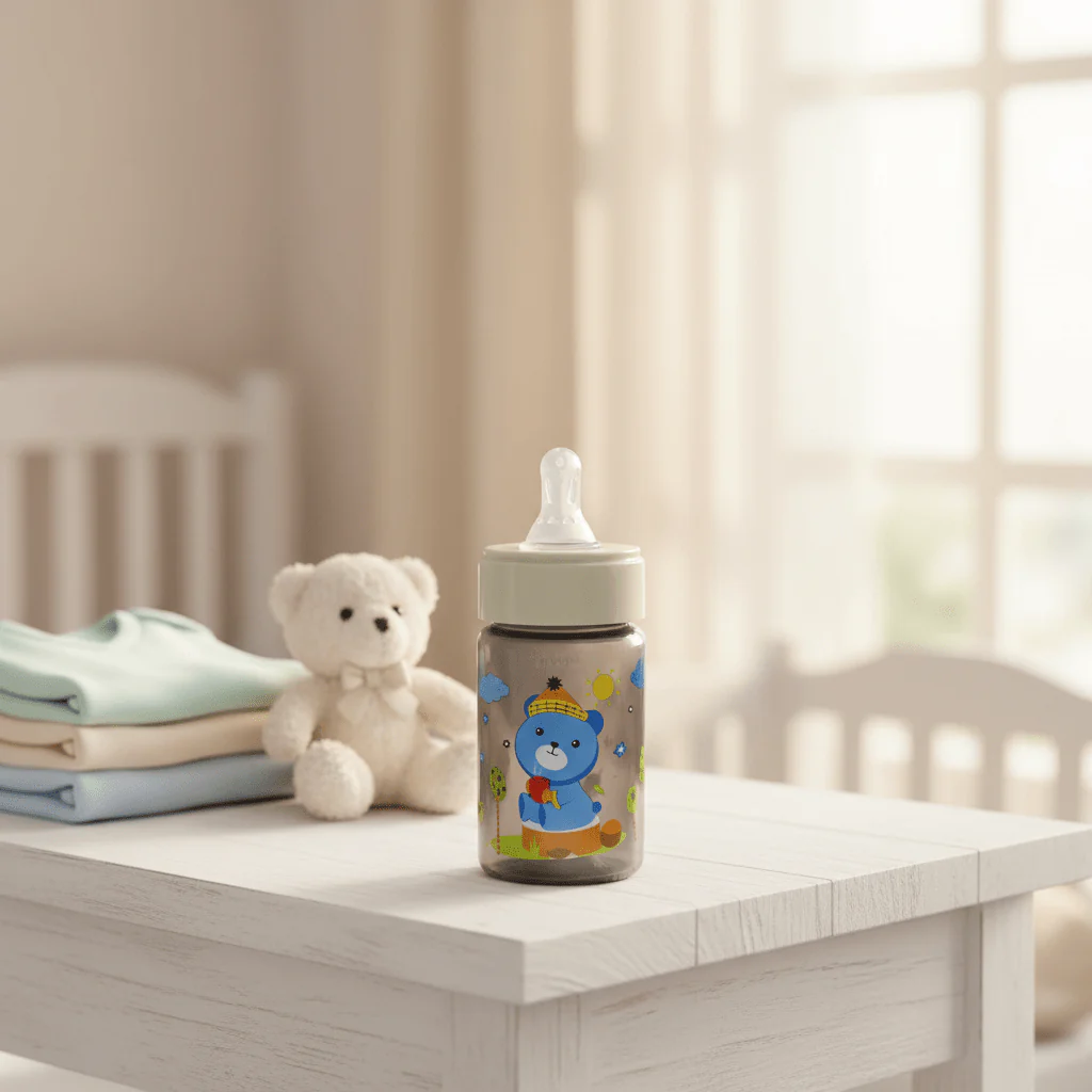 Turtees Kids Feeding Bottle – Plastic 125ml | Black Bear Edition - Image 4