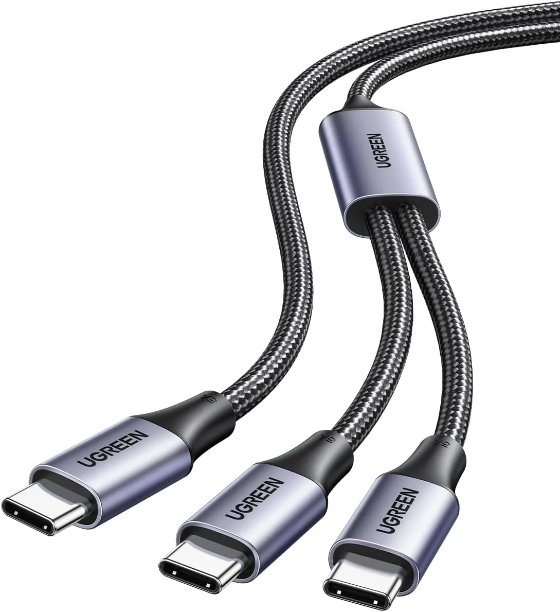 UGREEN 2-in-1 Universal PD Fast Charging Cable, 100W Max Power Output, 2-Port Fast Charging, High Density Braiding, US561