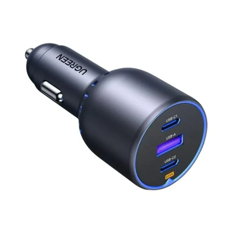 UGREEN 75W 3-Port Fast Car Charger(2xUSB-C, 1xUSB-A), PD 3.0 65W Max Single-Port Charging, EC703