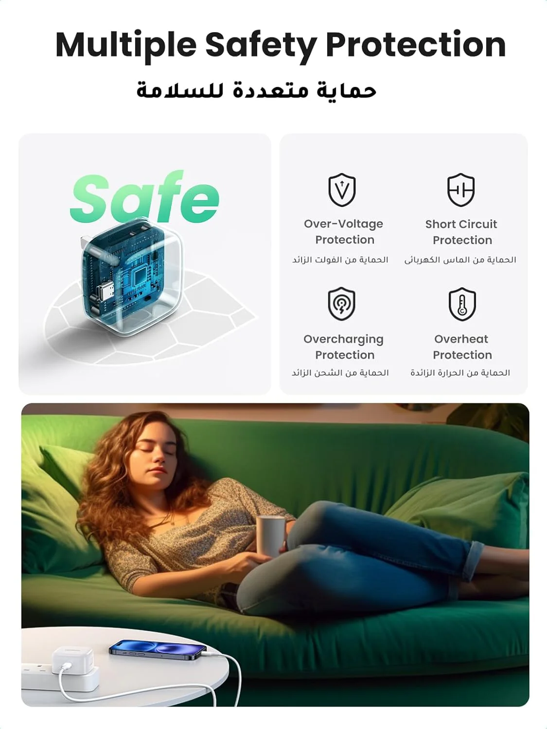UGREEN PD Fast Charger USB-C, 20W Output Power, 350% Faster White- CD137 - Image 5