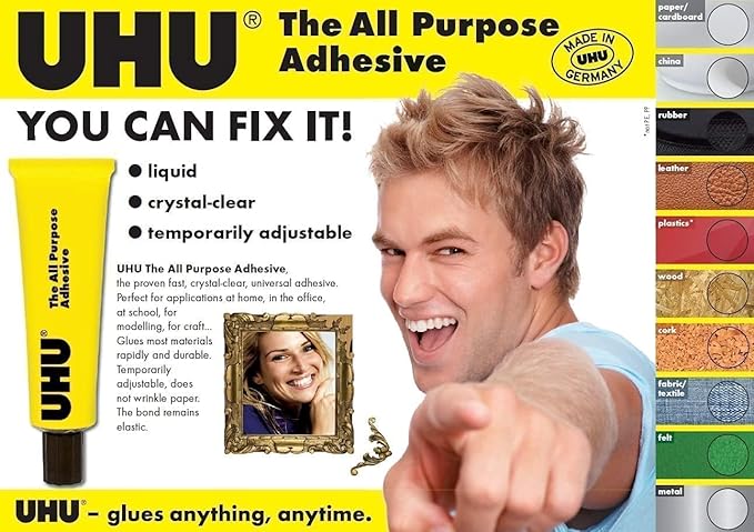 UHU All Purpose Adhesive Tube, 60 ml, Transparent - Image 3