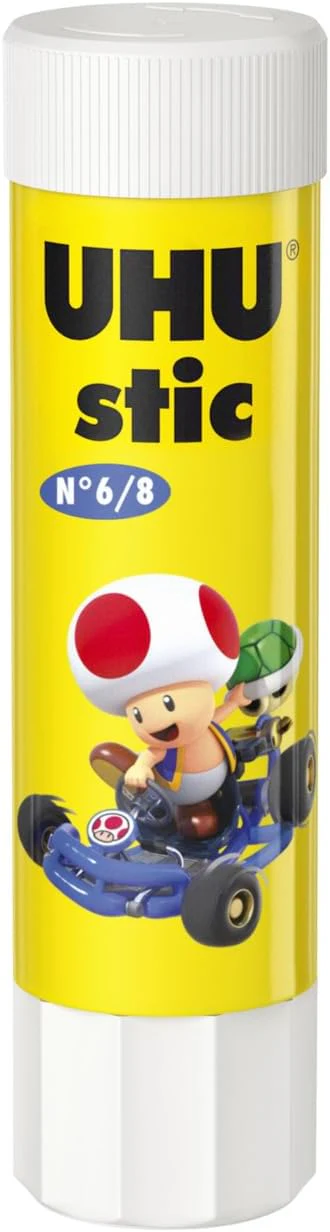 UHU Stic Mario Kart Collector Box - Solvent-Free Glue Sticks, White, Mario Kart 8.2g Stics Pack of 8 - Image 4