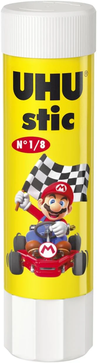 UHU Stic Mario Kart Collector Box - Solvent-Free Glue Sticks, White, Mario Kart 8.2g Stics Pack of 8 - Image 9