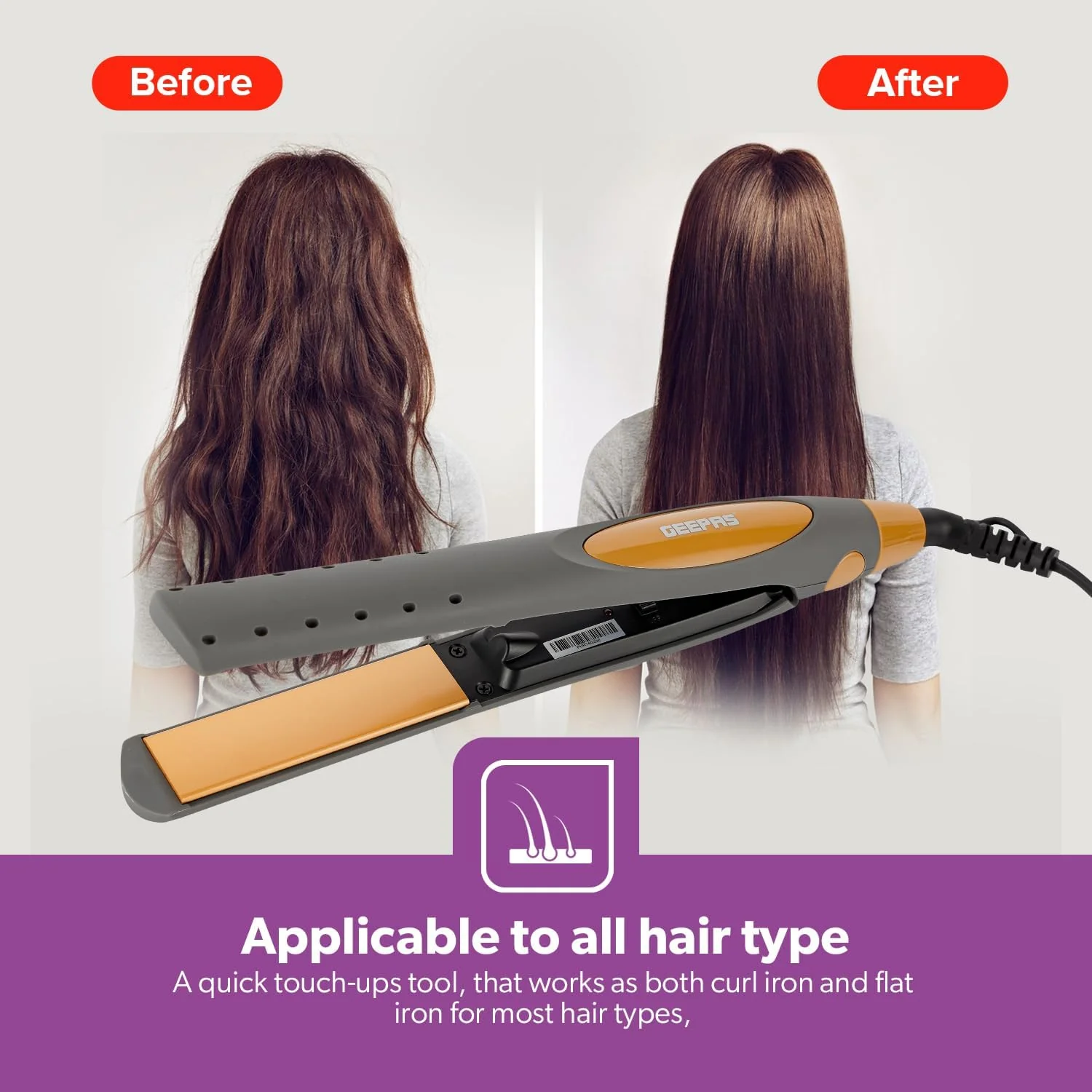 Geepas Hair Dryer & Straightener Combo GHF86074 - Image 4