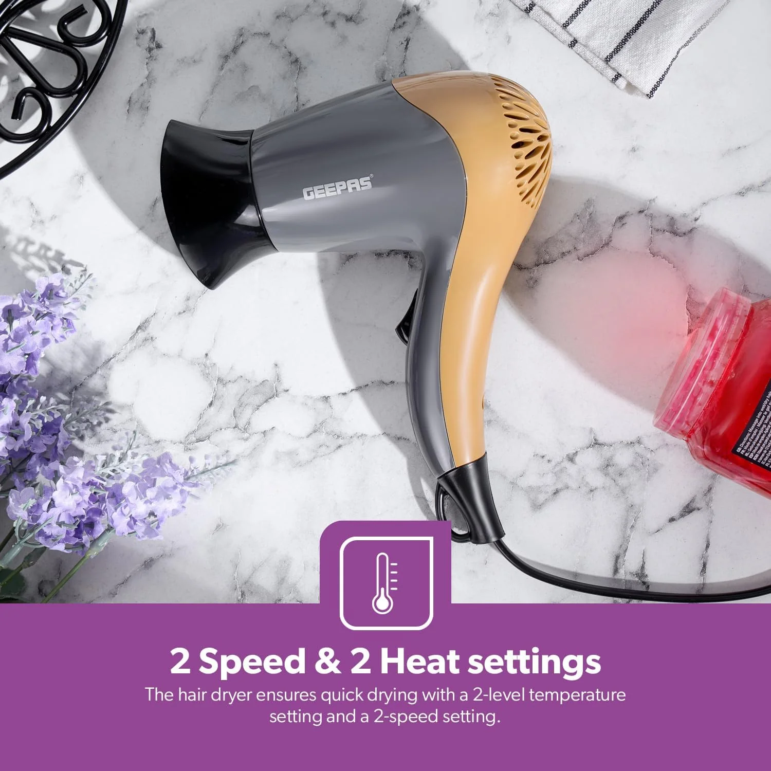 Geepas Hair Dryer & Straightener Combo GHF86074 - Image 5