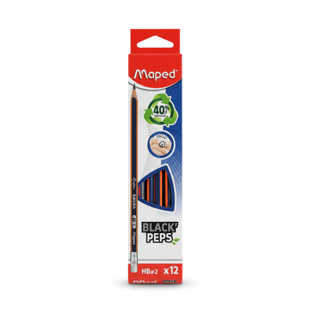 Maped Black'Peps HB#2 Pencils – Pack of 12